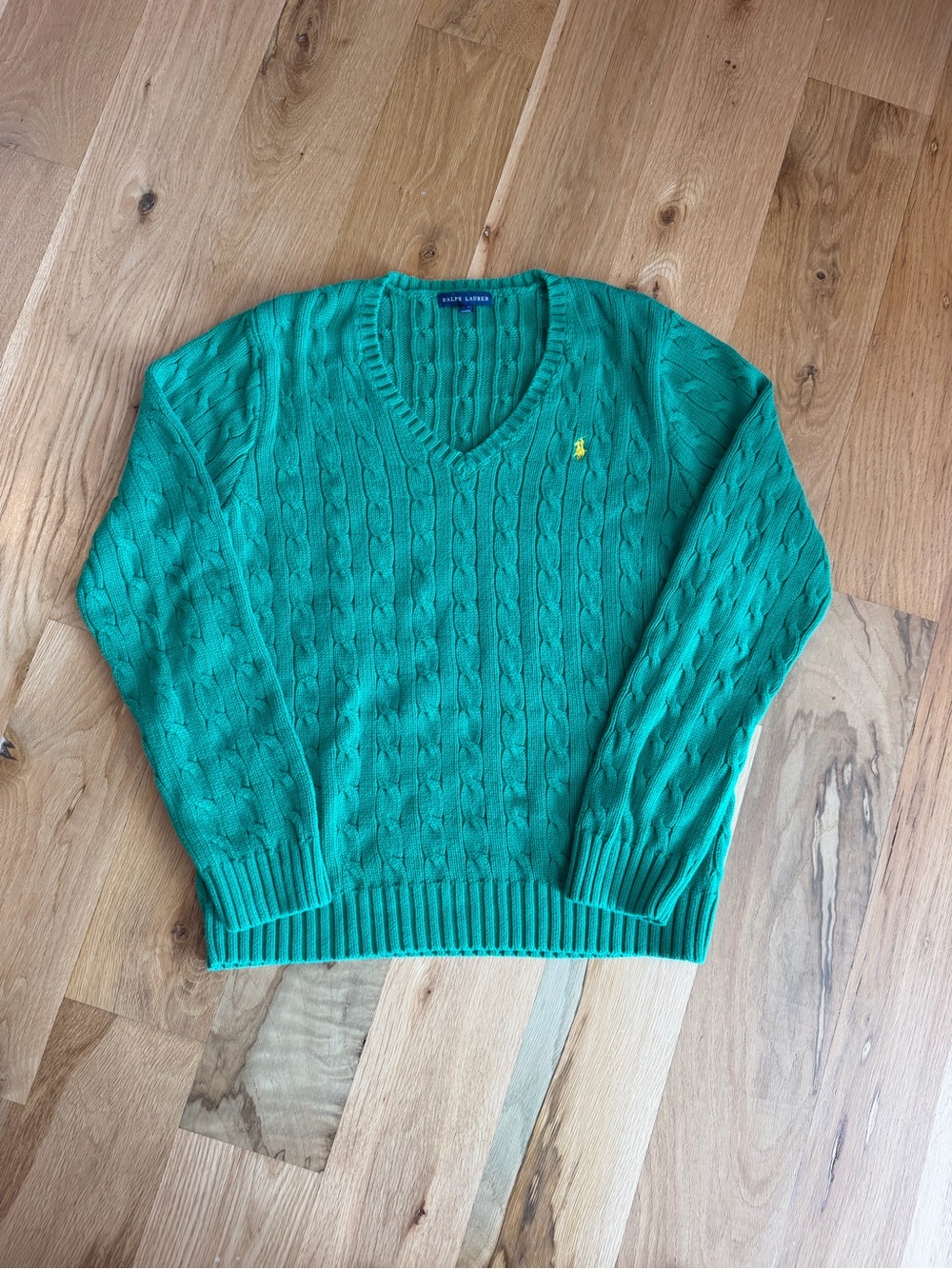 Ralph Lauren Cable Knit V-Neck Sweater